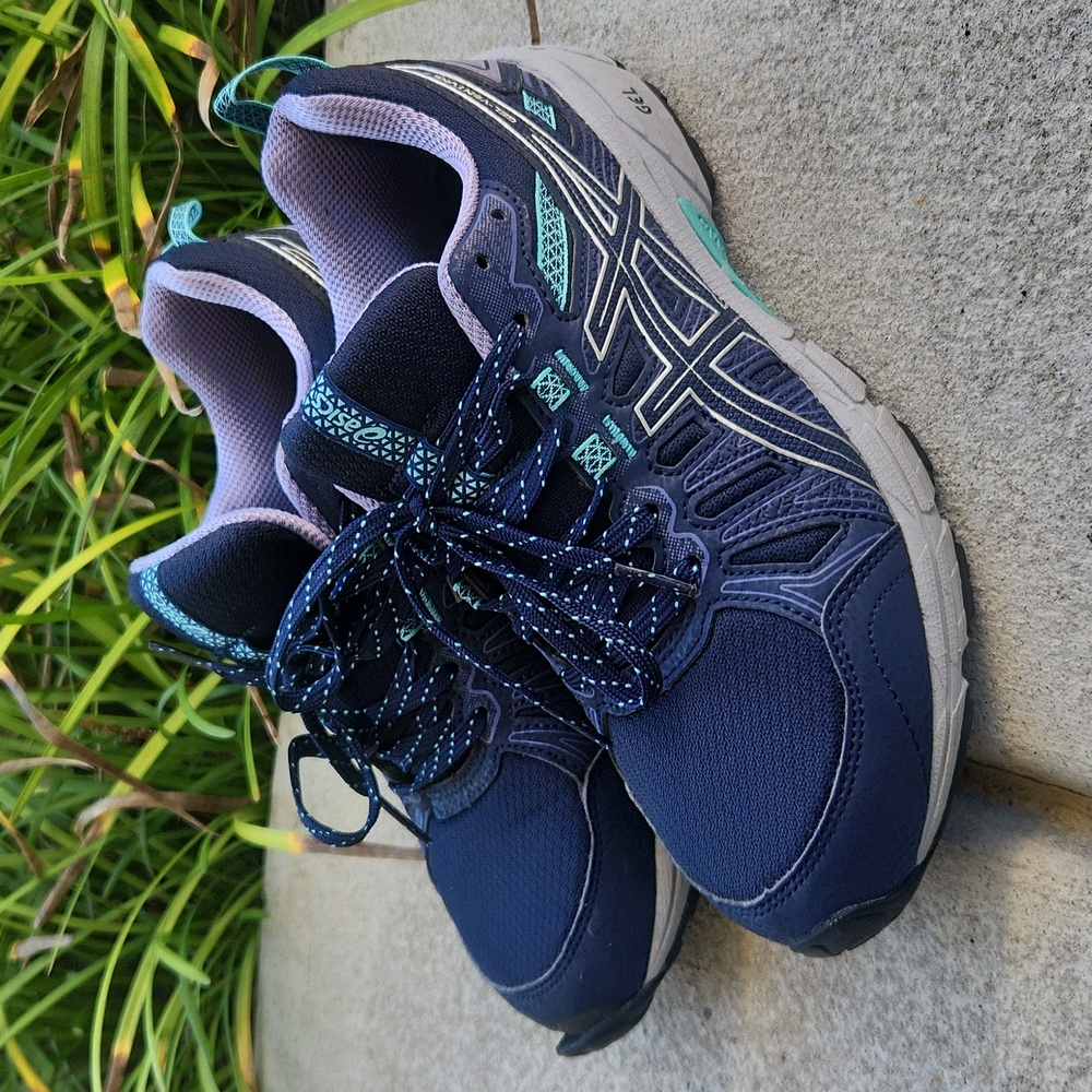 Asics Womens Gel-Venture 7 Running Shoes Blue 1012A476 Low Top Lace Up 7.5